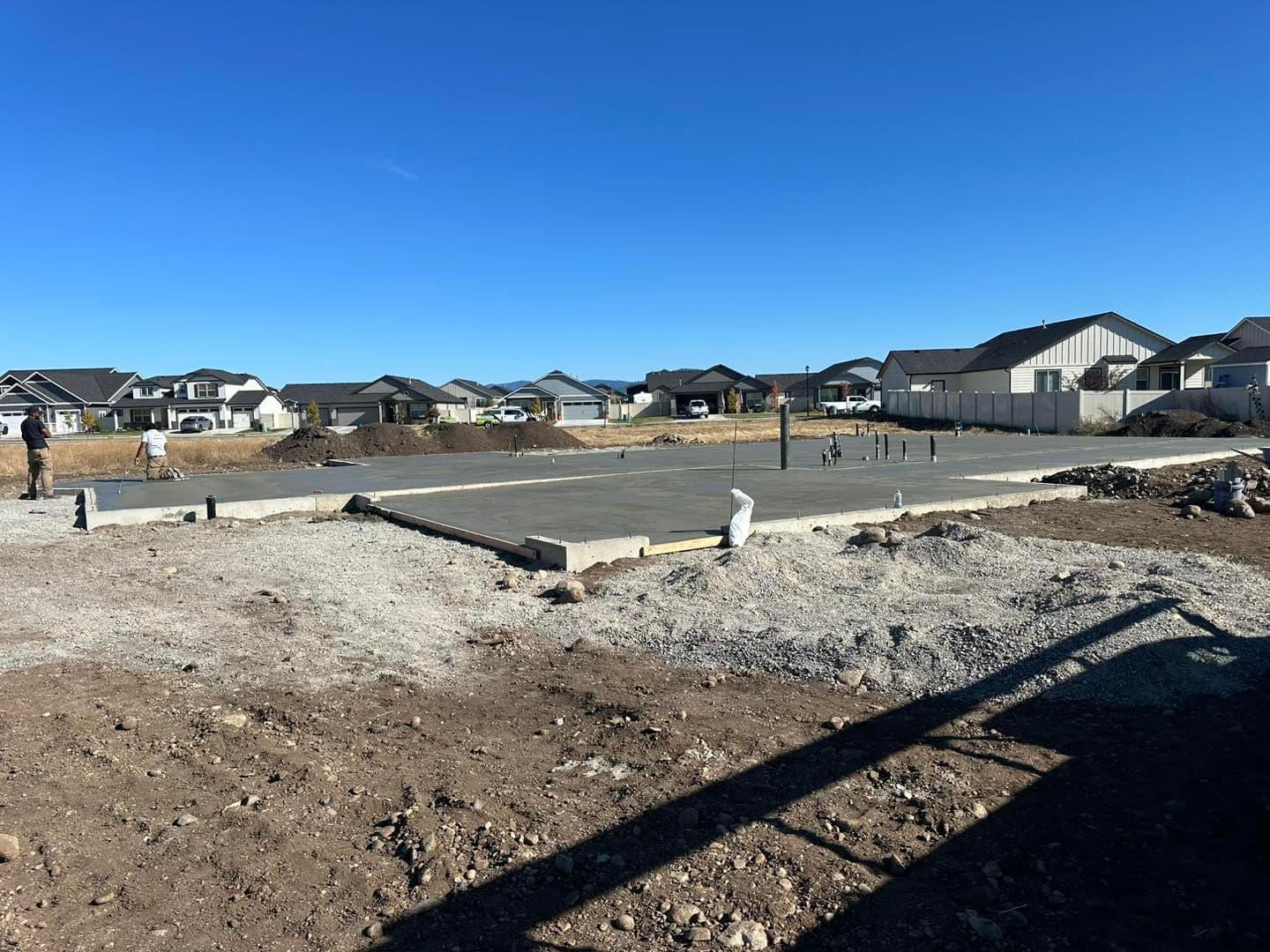 Concrete work in Spirit Lake